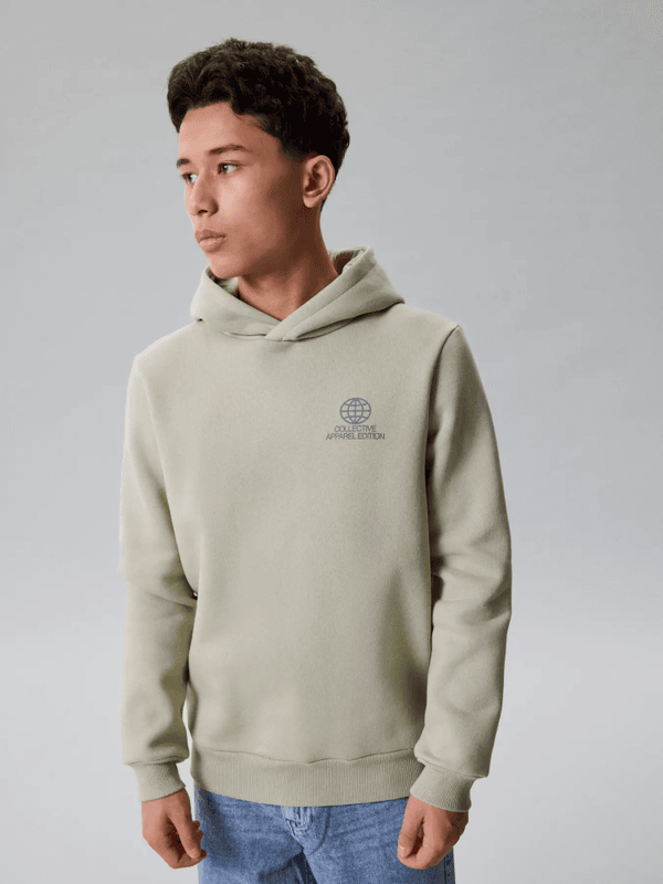 Hamo Ls Loose Sweat W. Hood - Abbey Stone