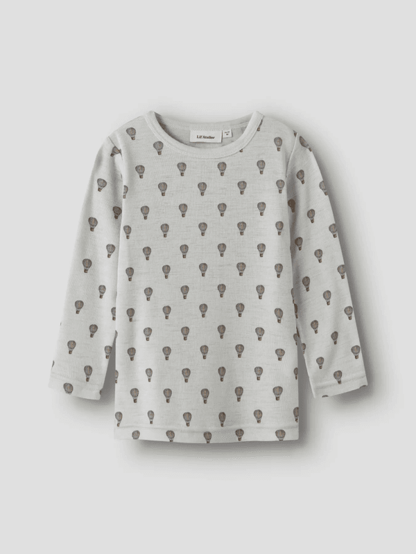 Noel Nor Wool Ls Slim Top - Oyster Mushroom