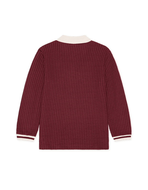 Waffle Ls Football Jersey - Chocolate Truffle Red